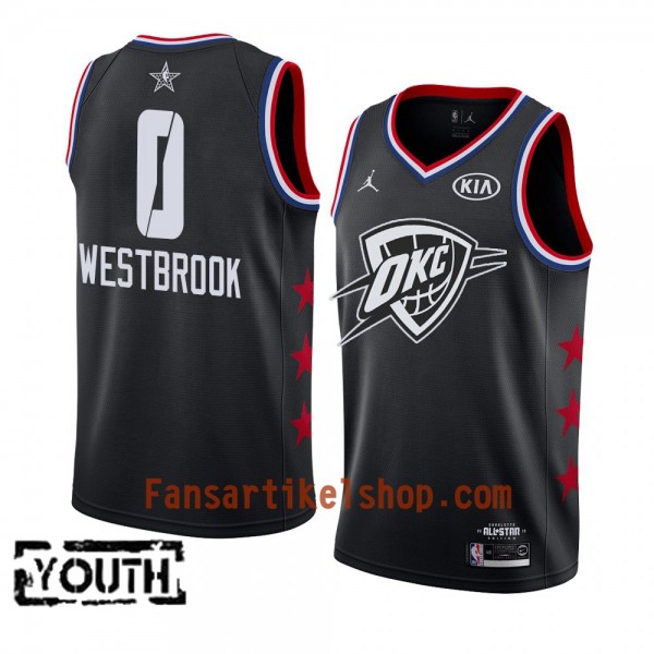 Oklahoma City Thunder Trikot Russell Westbrook 0 2019 All-Star Jordan Brand Schwarz Swingman - Kinder